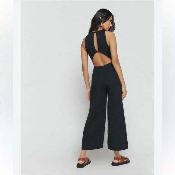 Reformation Lucia Jumpsuit Black Cut-Out NWT $228 - Picture 4 of 5